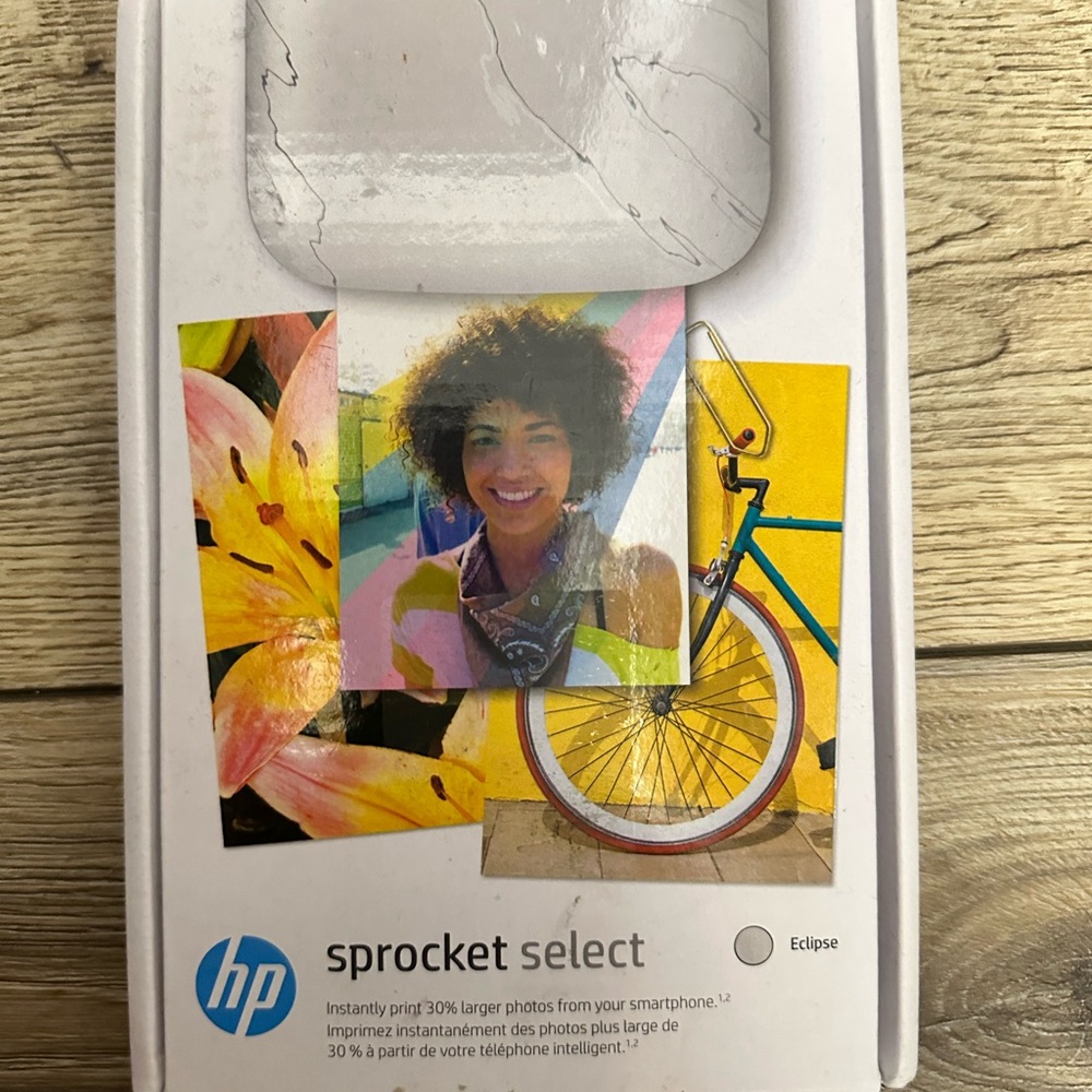 HP Sprocket Select Portable Photo Printer - White with Yellow Accents